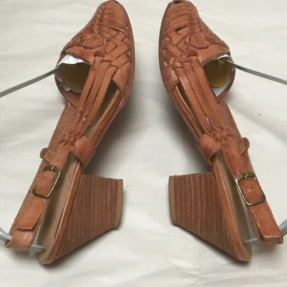Qualicraft Shoes Vintage Qualicraft Leather Sling Back Heel Sz 6b